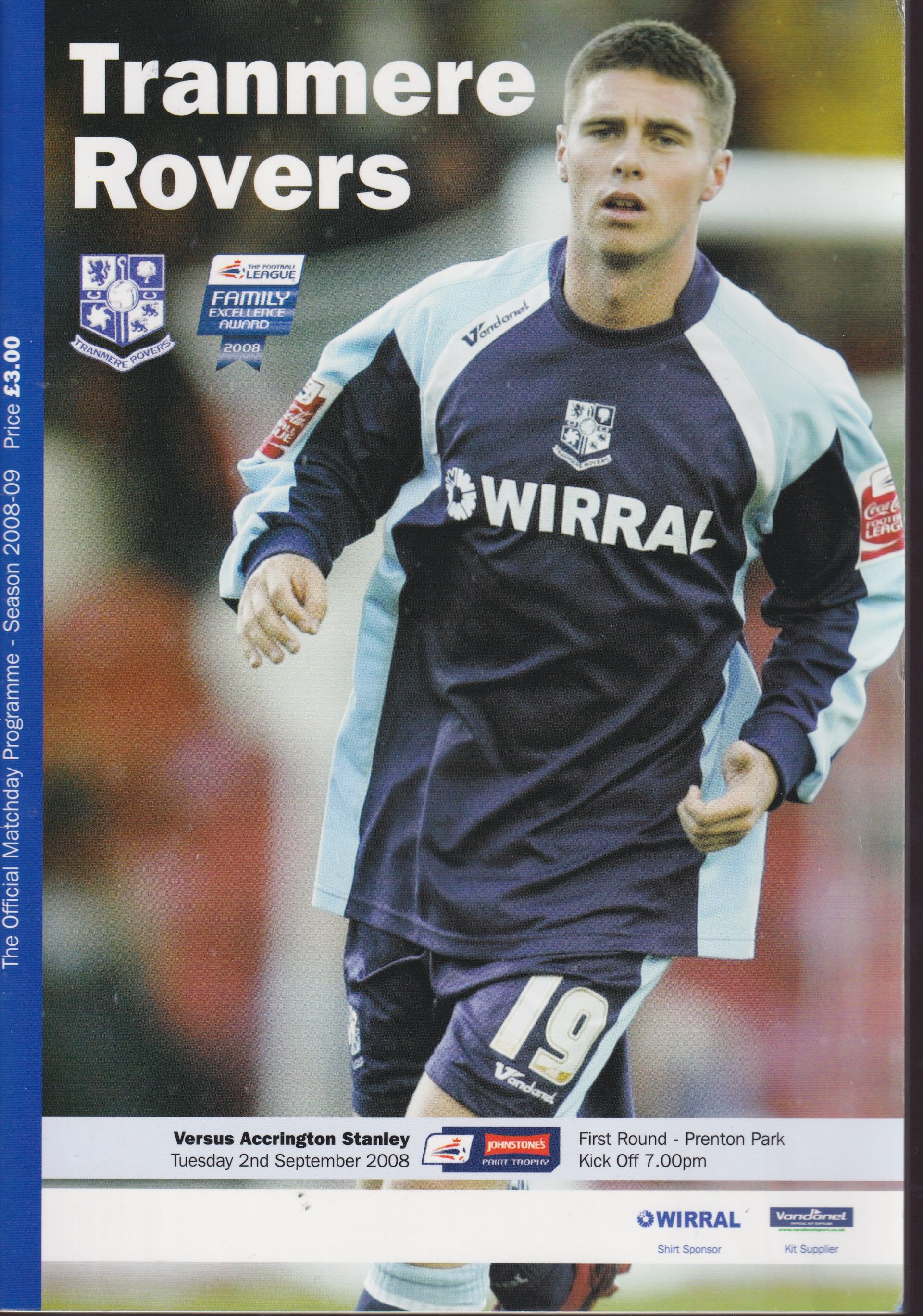 Tranmere Rovers v Accrington Stanley match programme